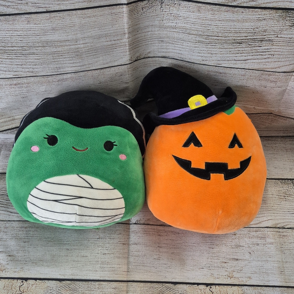 Myrtle Bride of Frankenstein & Paige The Pumpkin 8" Squishmallows.